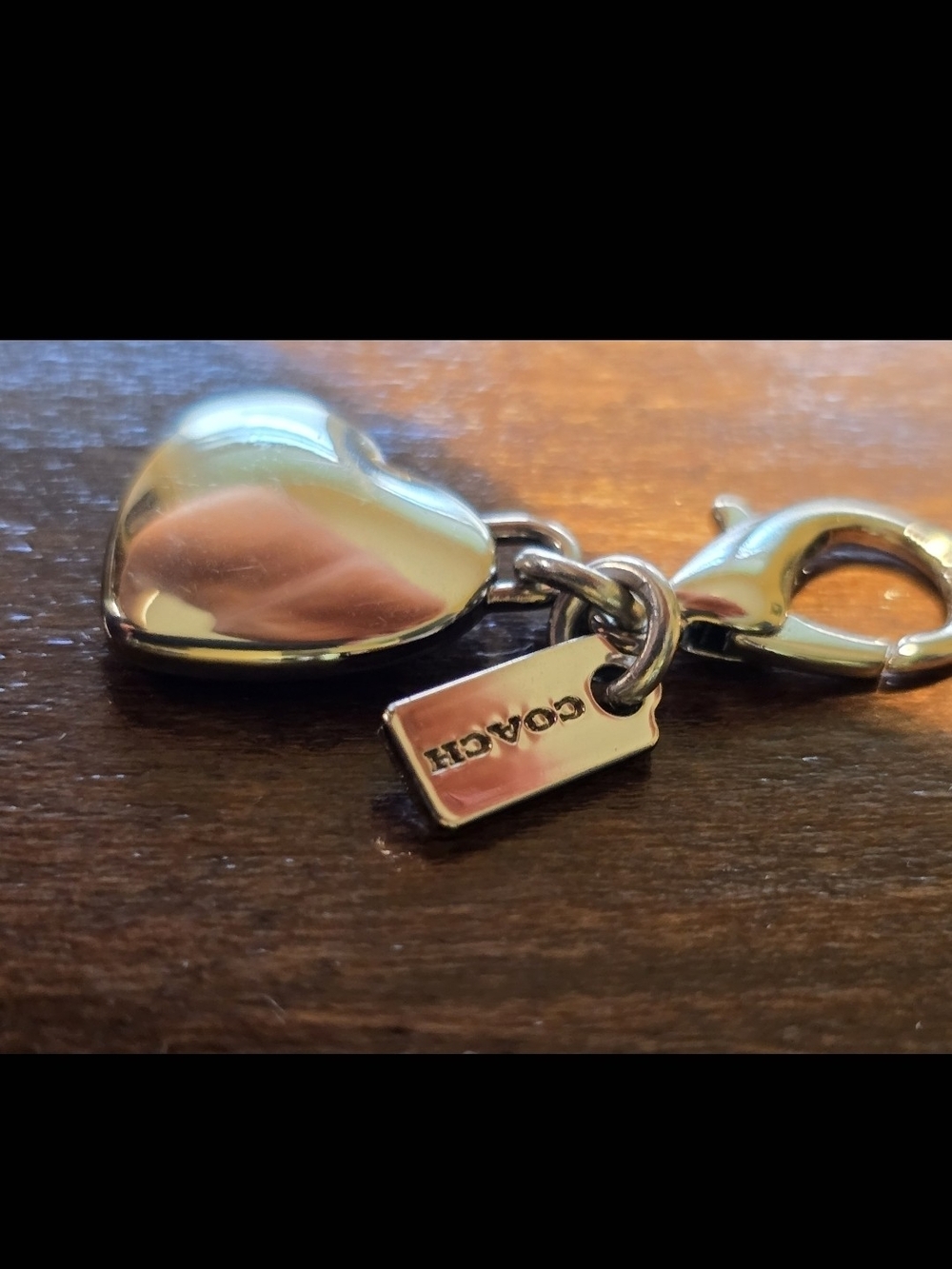 Coach Silver Tone Heart Charm Key & Bag Clip